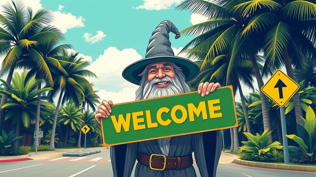 Gandalf Greets in Tropical Pop Art
