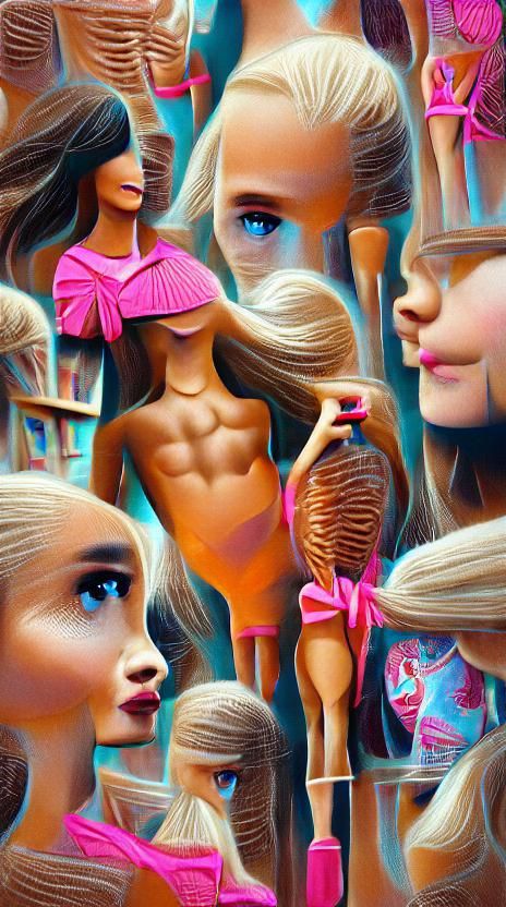 Sinister Barbie Dolls in Dystopian Abstract Style