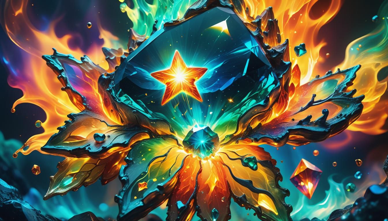 Fire Elemental Gemstone in Surreal Digital Art