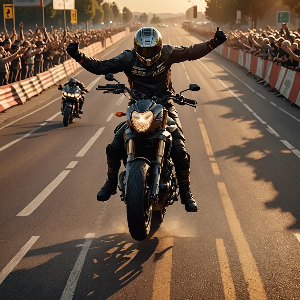 Biker Victory: A Cinematic Digital Matte Painting