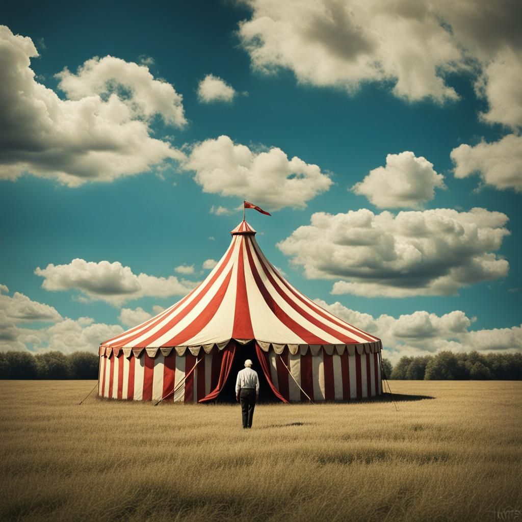 Surreal Circus Tent in a Field