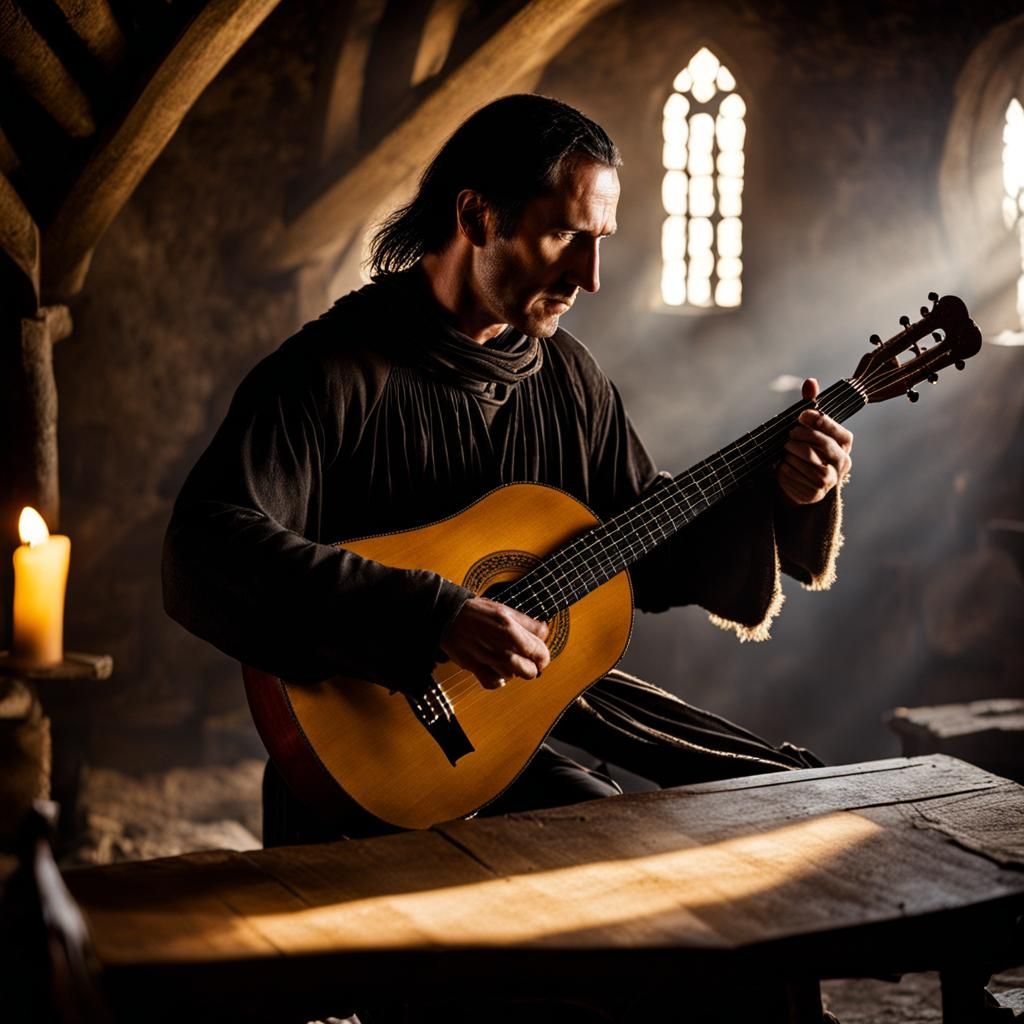 Trent Reznor Plays Lute in Medieval Village
