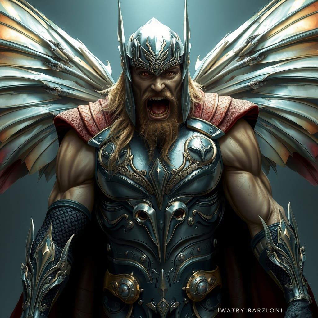 Surreal Fusion of Thor and Moth Woman in Victorian-Inspired ...