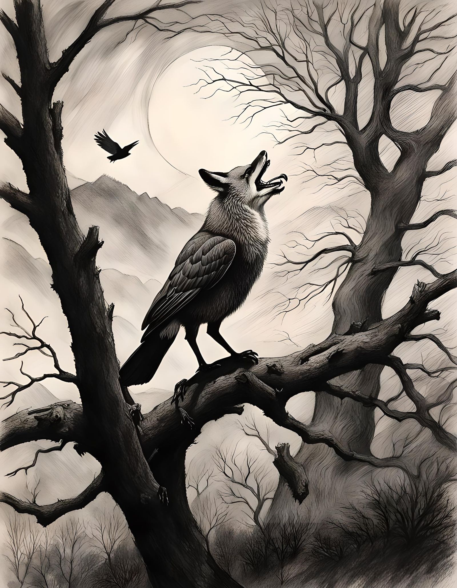 Hybrid of a crow and a fox