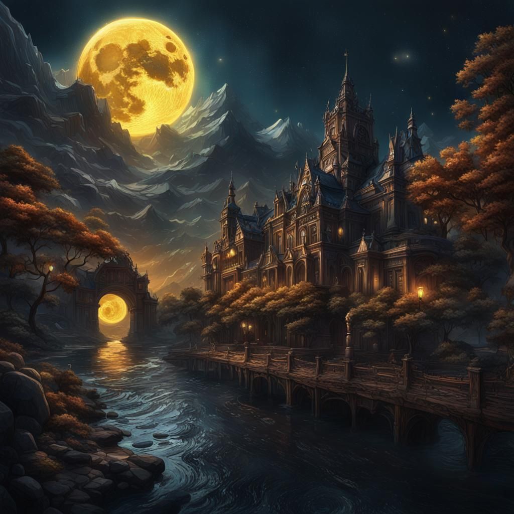 Fantastical Matte Painting with Deep Color