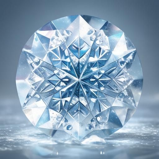 Snow Crystal Floating: Macro Photography in Watercolor Style