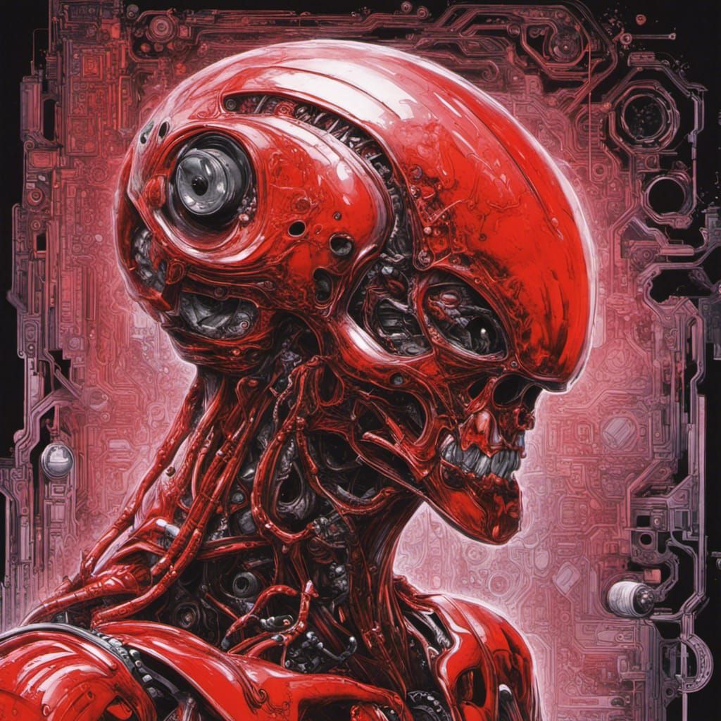 Mechanical Alien in Hyperrealistic Sci-Fi Style