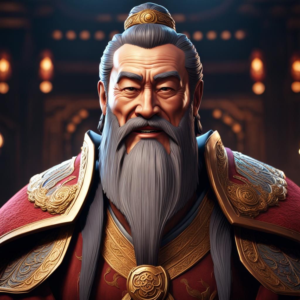 Confucius as Smiling Heroic D&D Character