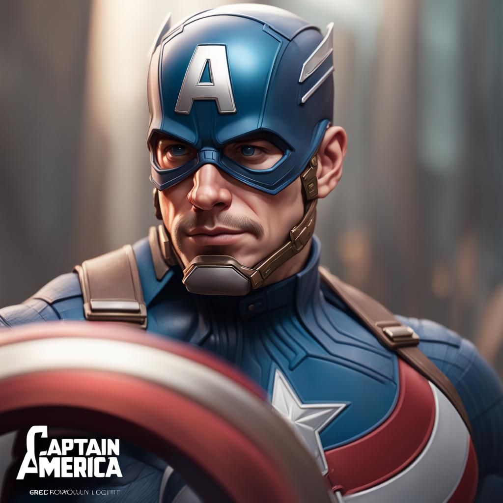 Captain America Funko Pop Art, Hyperdetailed Portrait