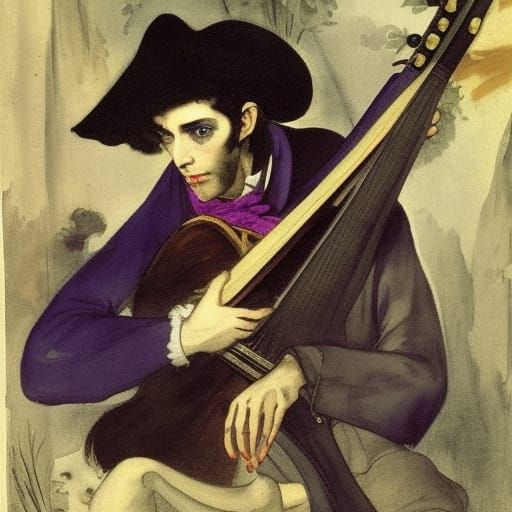 Vampire Lord Plays Bass Viol in Romantic Style