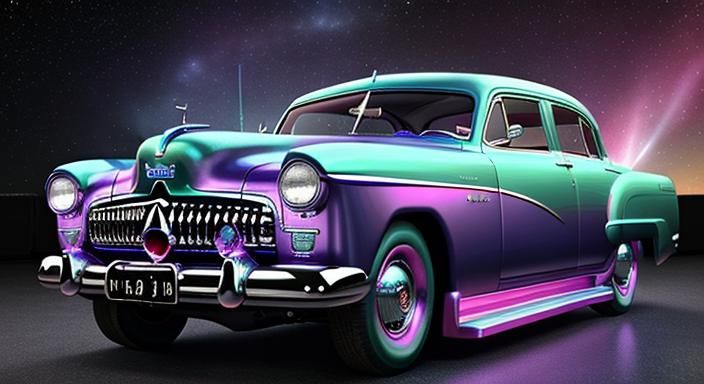 Vintage 1950s Cars in Shimmering Colors
