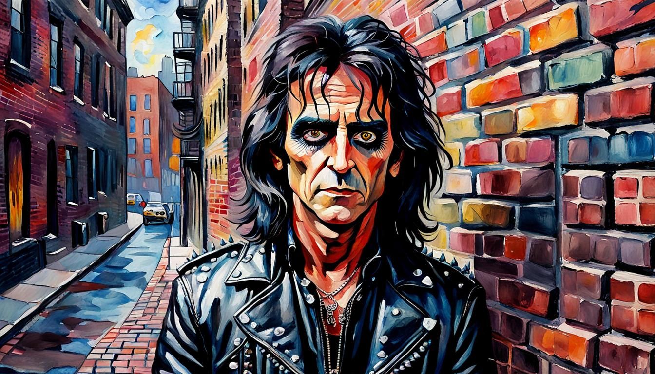 Alice Cooper Portrait in Neo-Impressionistic Style