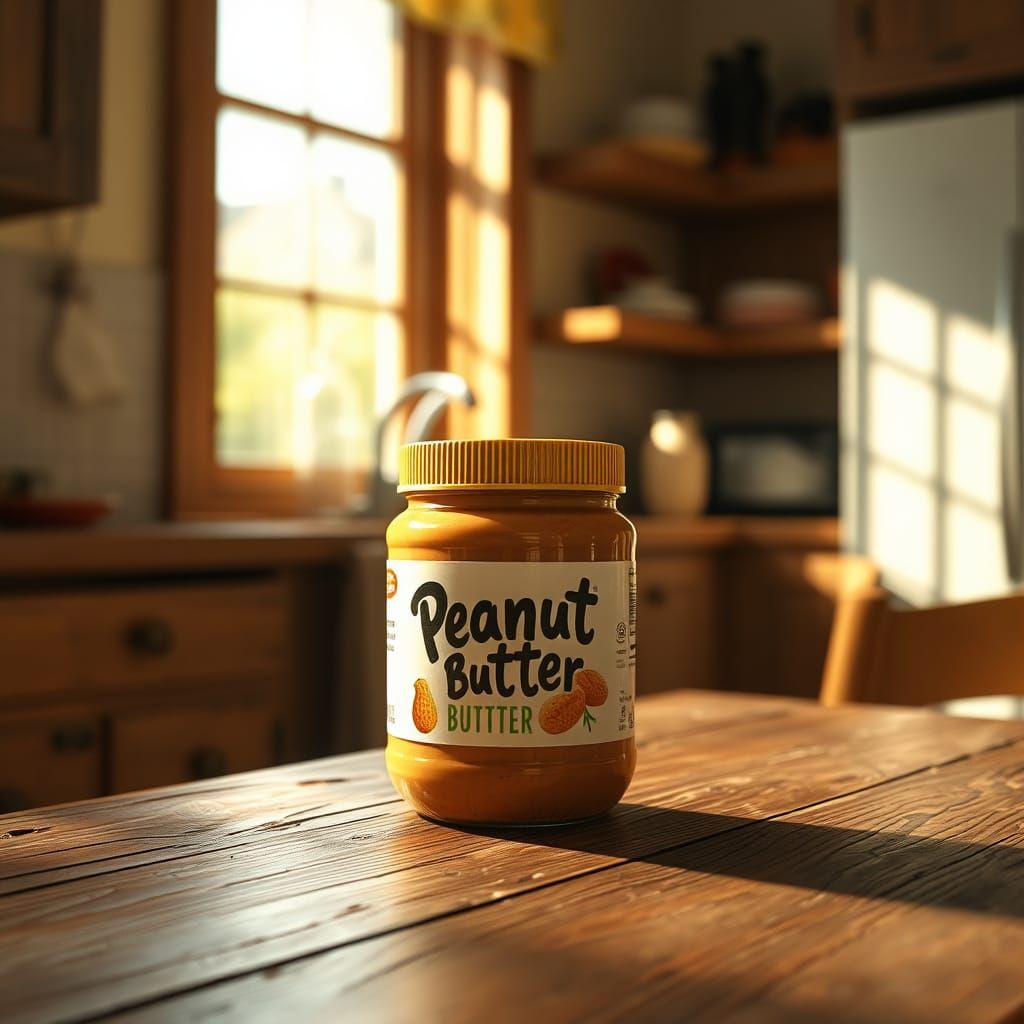 Peanut Butter Jar in Whimsical Rustic Style