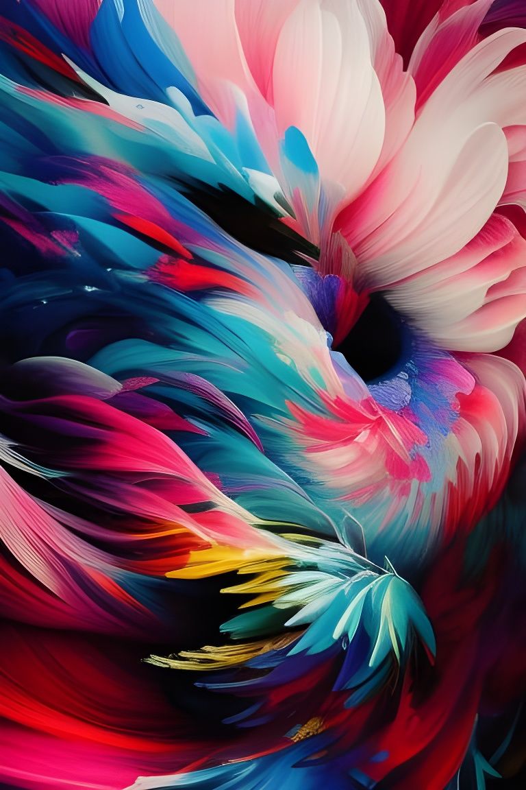 Colorful Ink Flow Peonies in Gouache Style