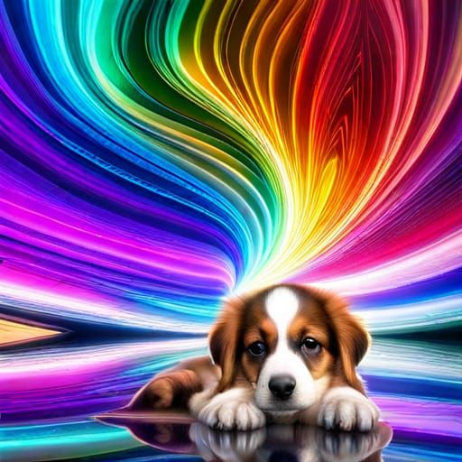 Sparkling Puppies and Rainbow Bubbles in Lyrical Abstraction
