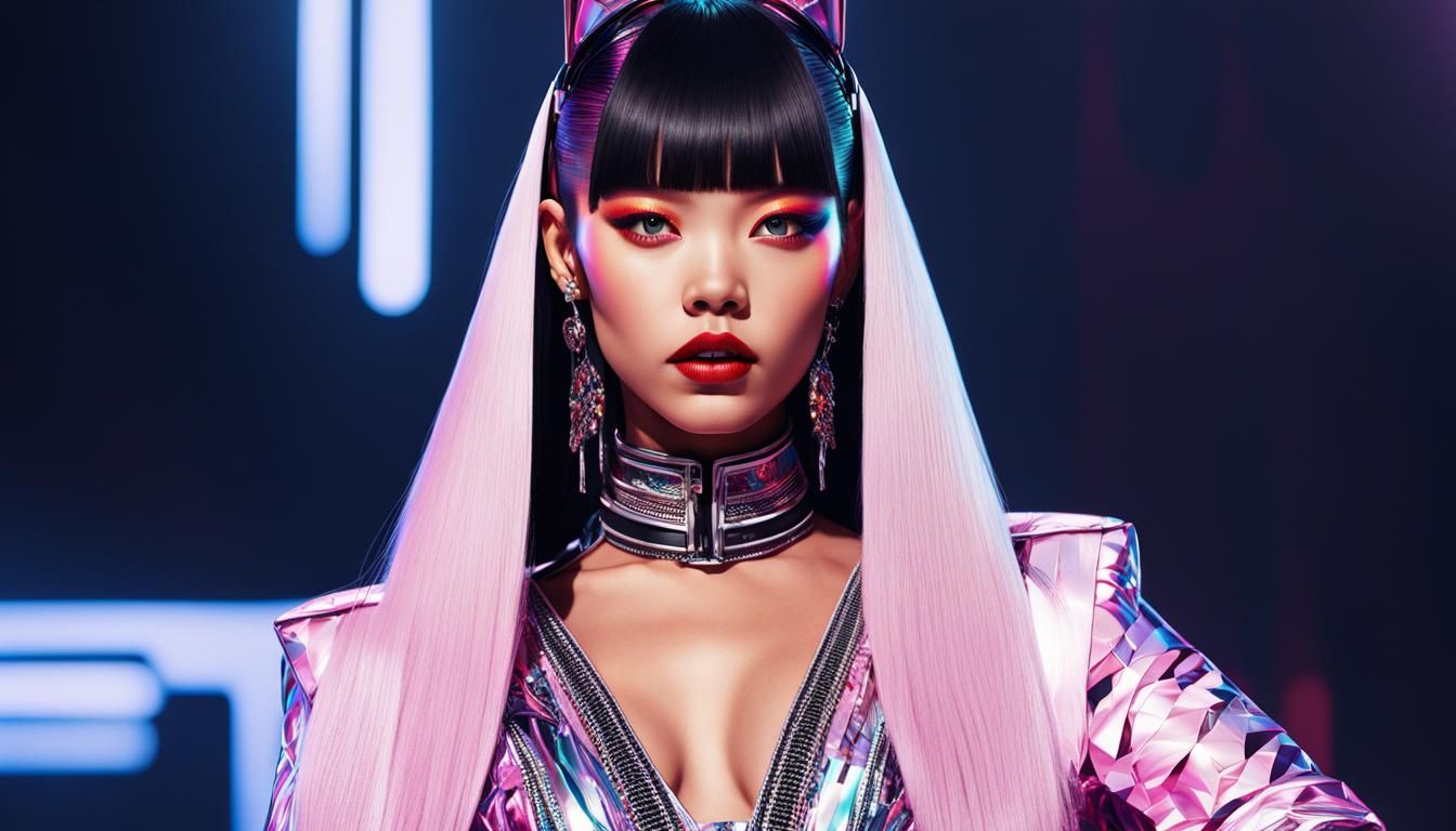 Jennie of Black Pink Portrait in Art Nouveau Style