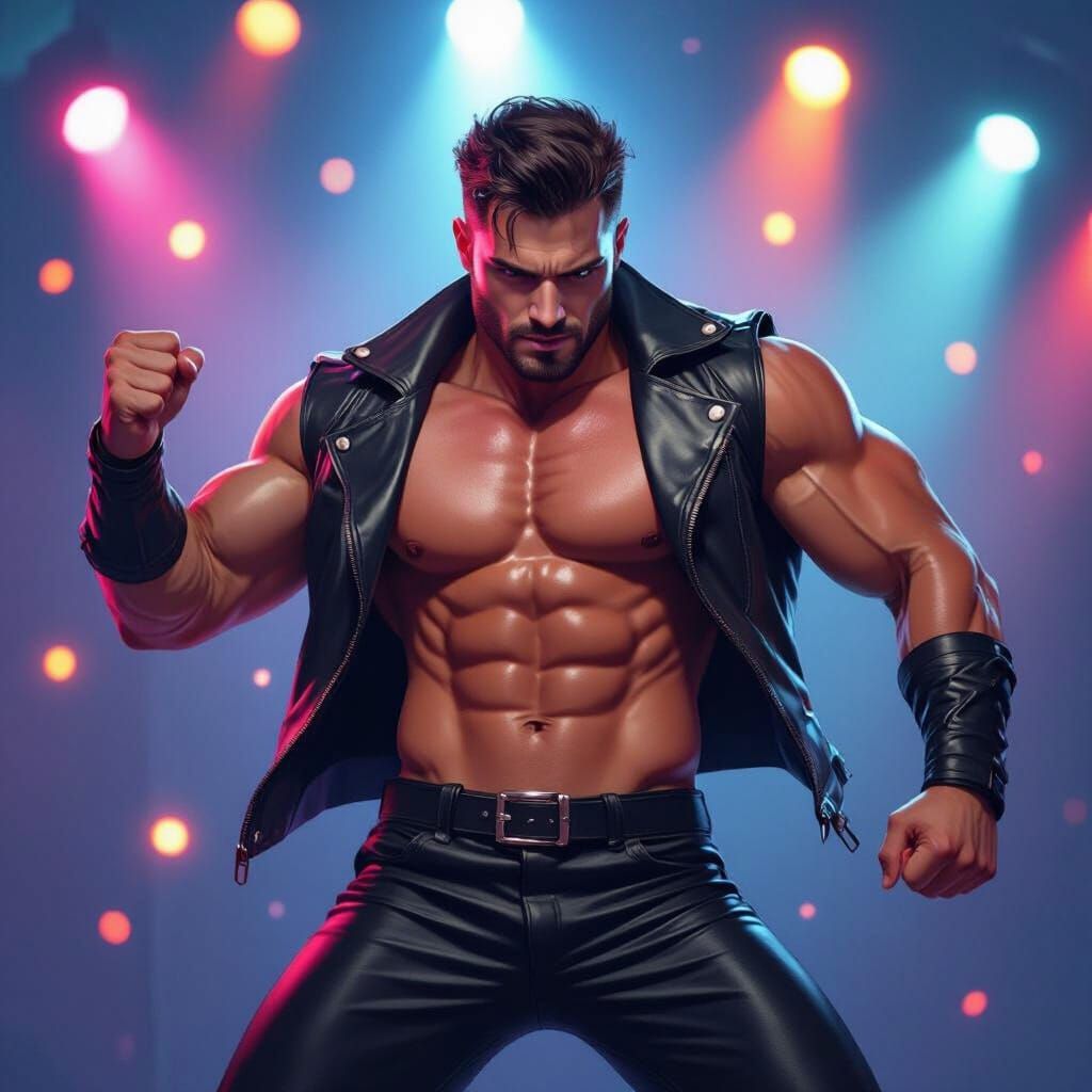 Energetic Leather Dancer in Tom of Finland Style