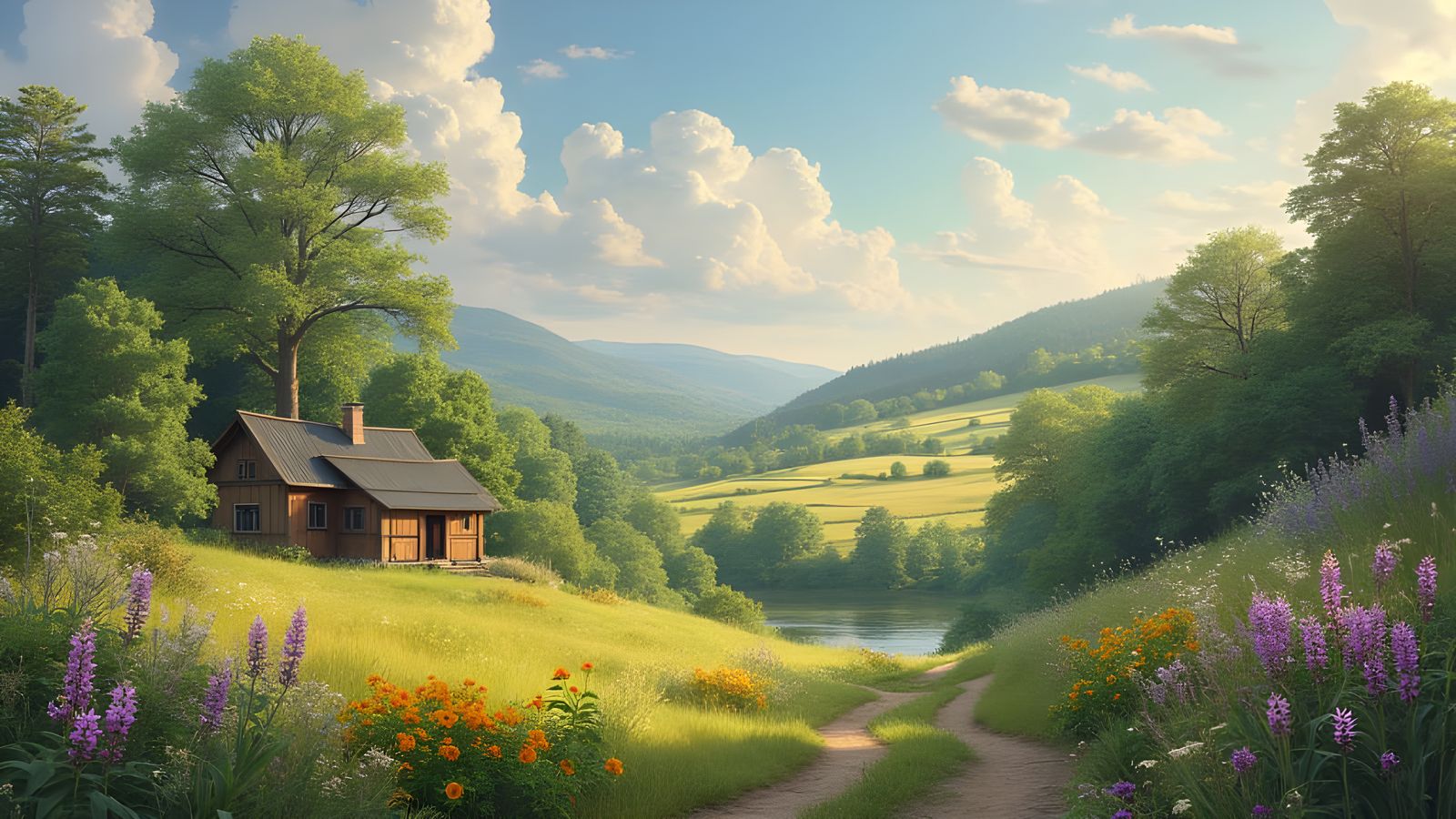 Serene Nature Retreat in Vibrant Light