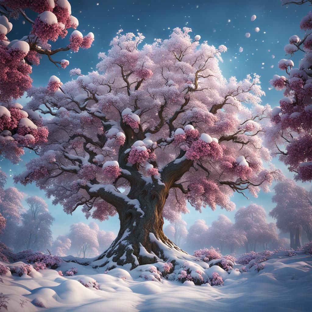 Winter Tree in Bloom: A Spring Fantasy