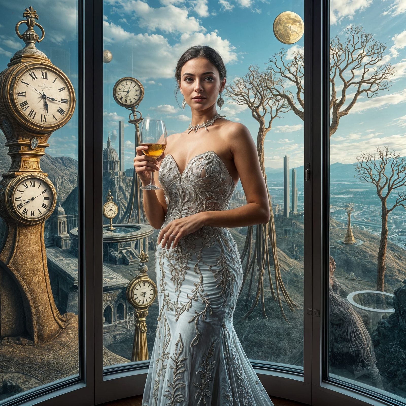 Surreal Dreamscape: Woman in a Dalí Painting