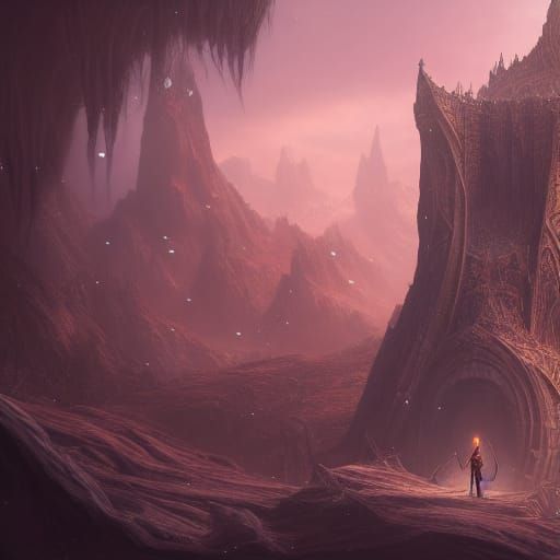 Fantasy Elf in Detailed Matte Painting