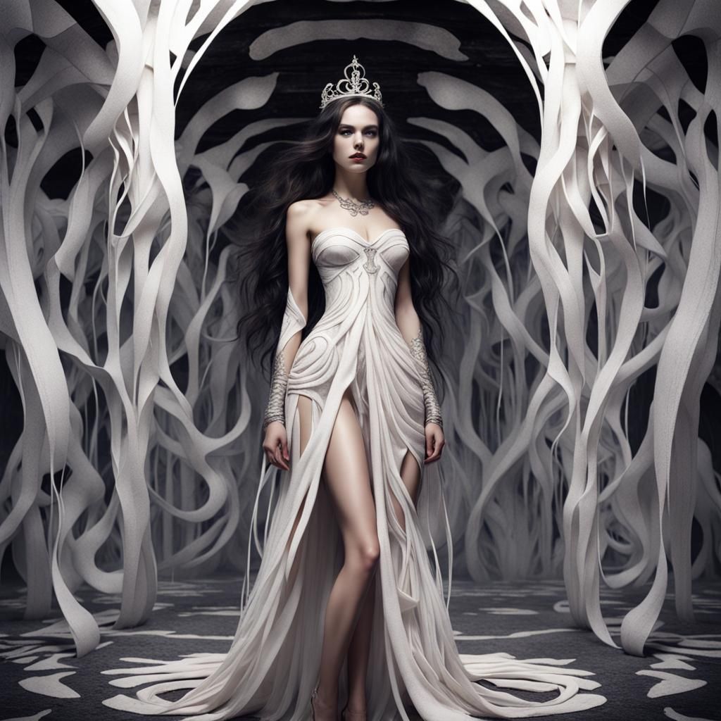 Fantasy Portrait: White Queen in Underground City