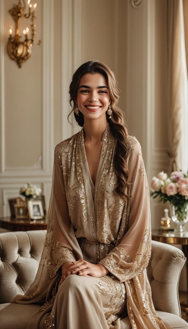 Glamorous Portrait of Woman in Luxurious Setting