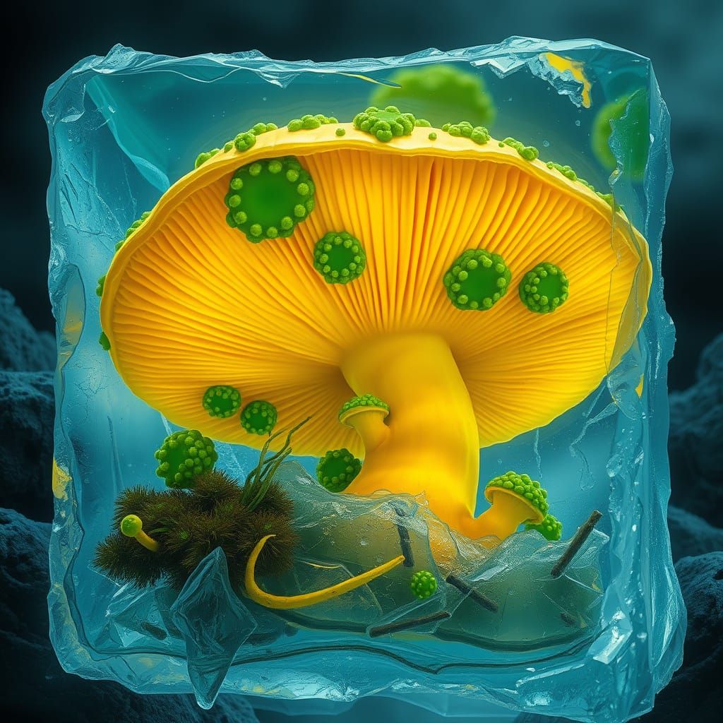 Mystical Icebound Fungus in a Haunting Ecosystem