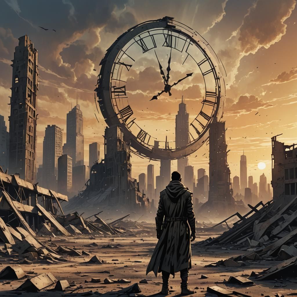 Dystopian Wasteland: Comic Book Art in Golden Hour