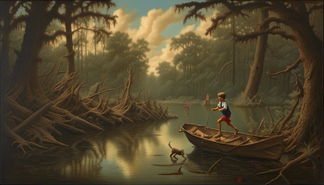 Bayou Adventure: Trompe L'oeil Fantasy Painting