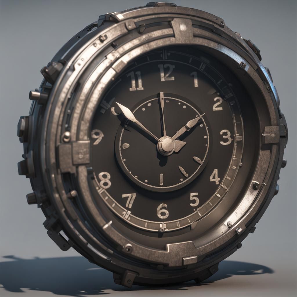 Clock Speedometer in 3D Rendering Style