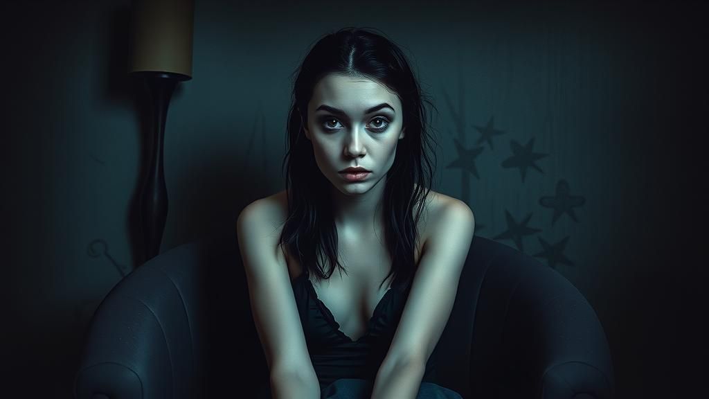 Dark Surreal Portrait in Dreamlike Setting