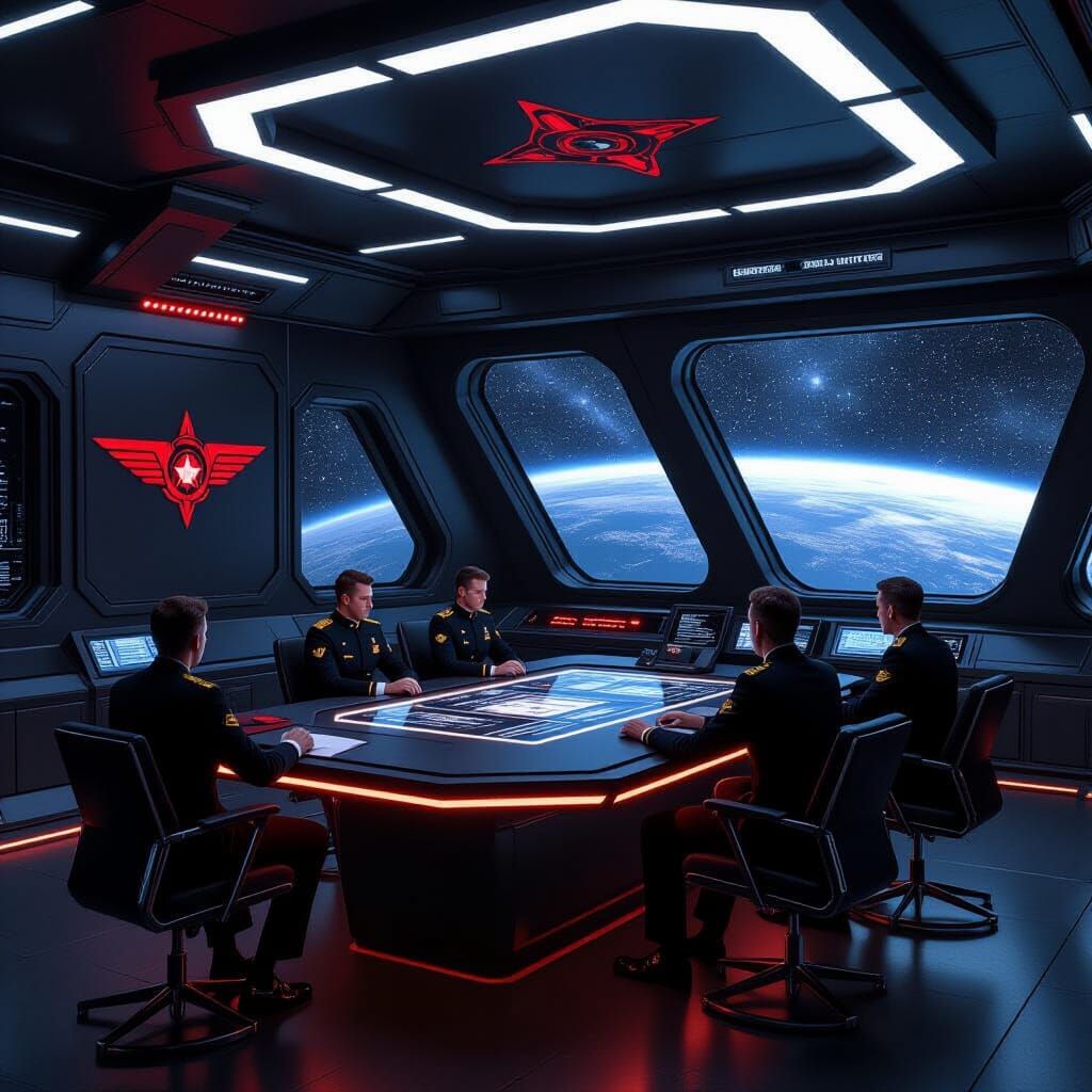 Futuristic Command Bridge in Sci-Fi Style
