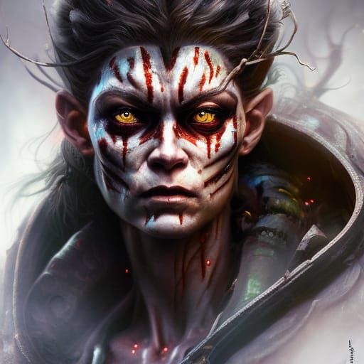 Clark Kent Portrait in Watercolor, Ink and Biopunk Style