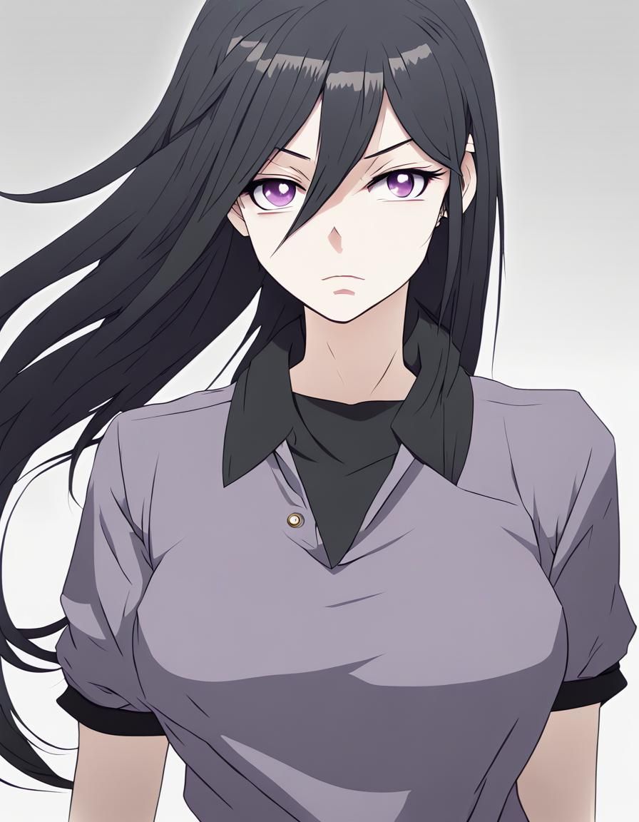 Anime Character with Golden Eyes and Black Hair