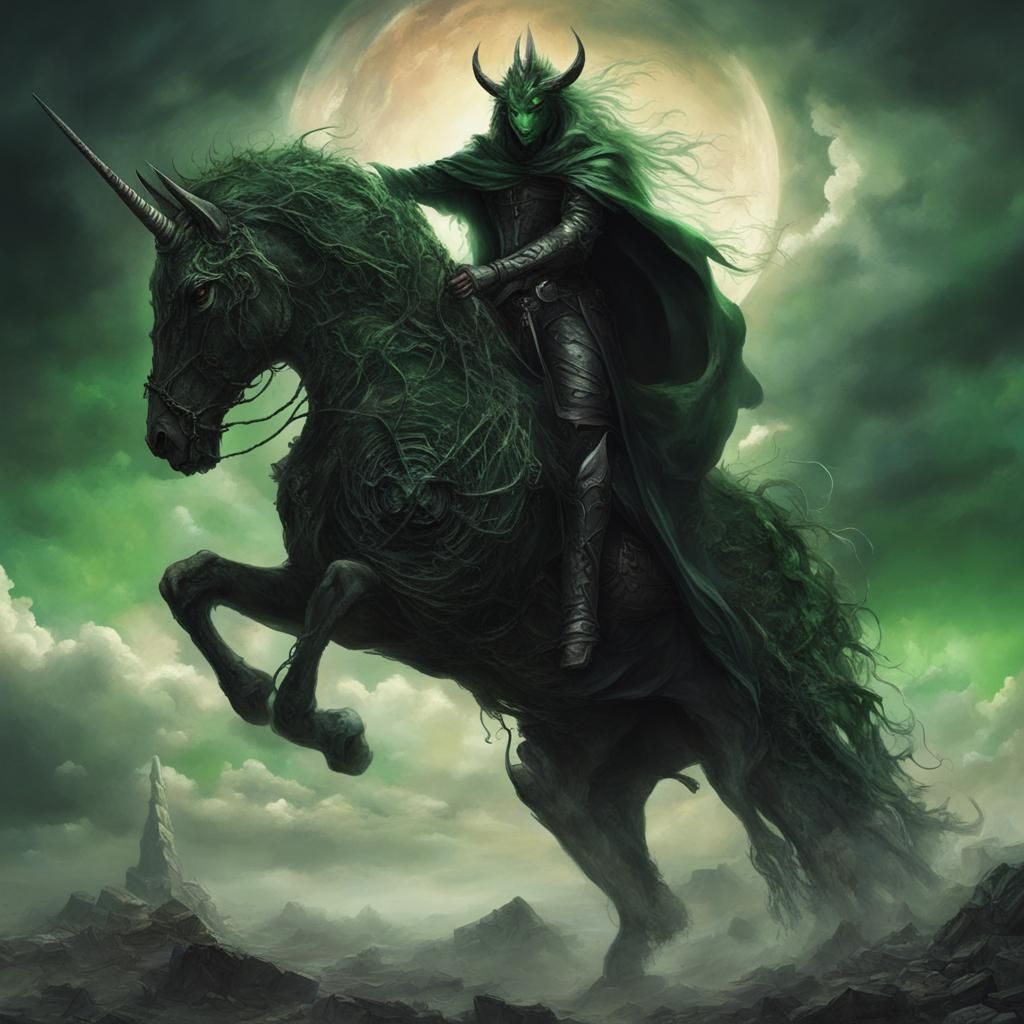 Demonic Unicorn Rider in Hellscape Portal