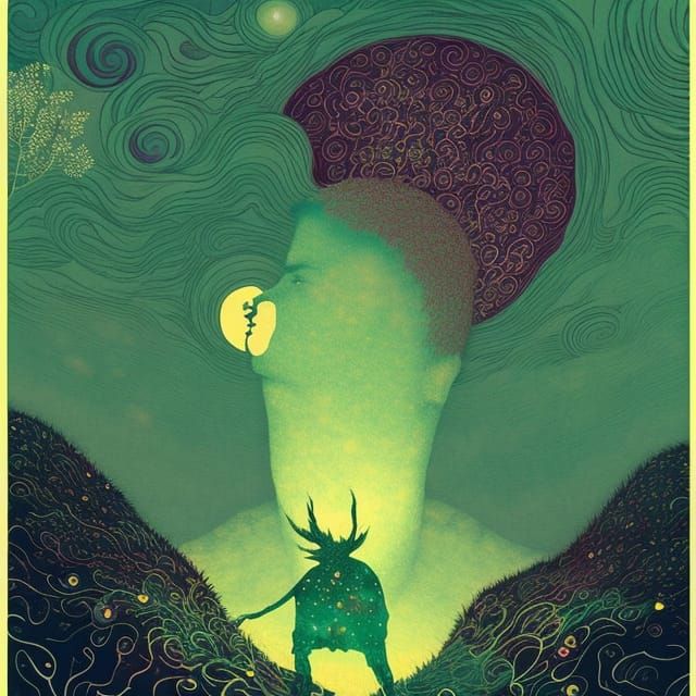 Psychedelic Surrealism with Vibrant Colors