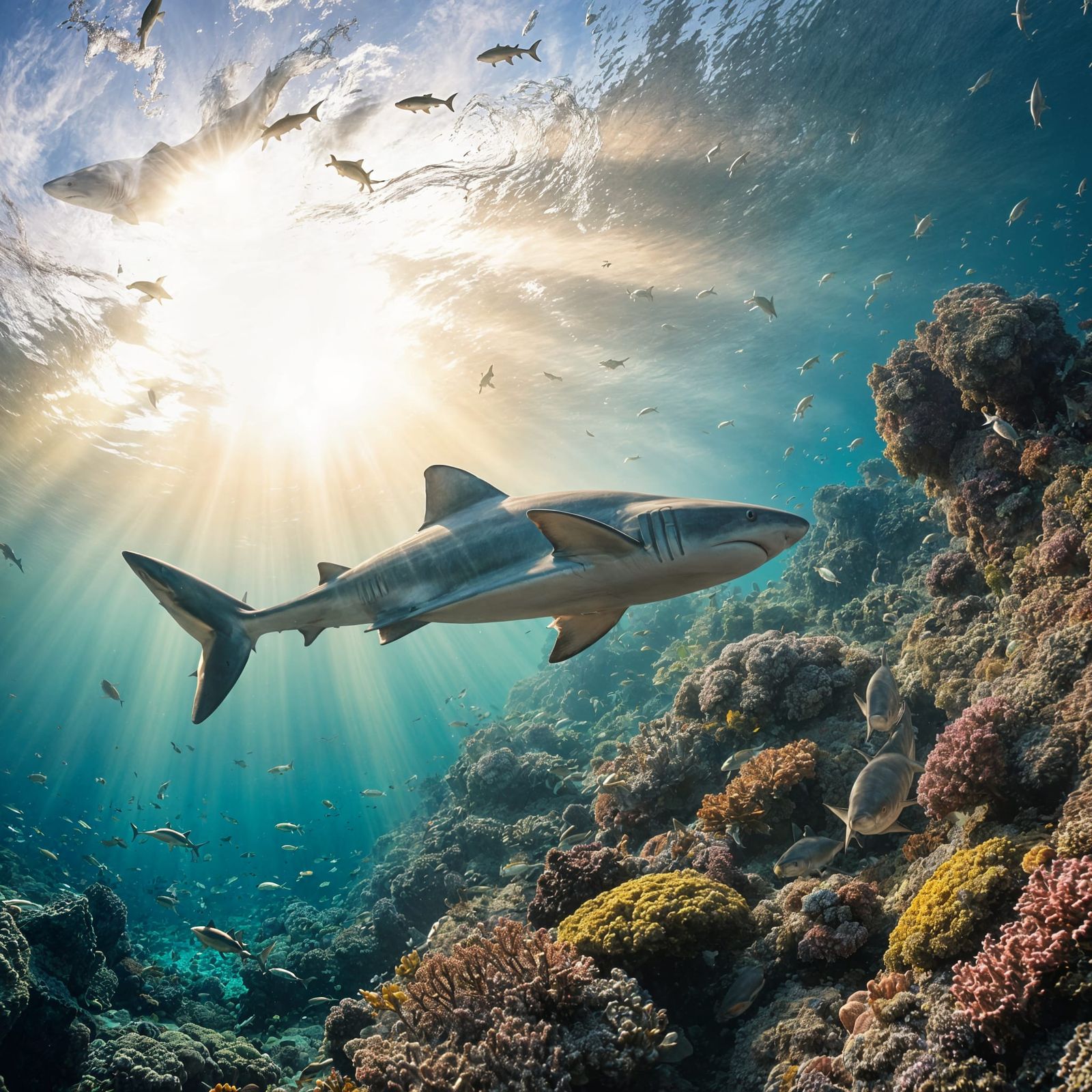 Majestic Reef Shark in Vibrant Coral Reefs