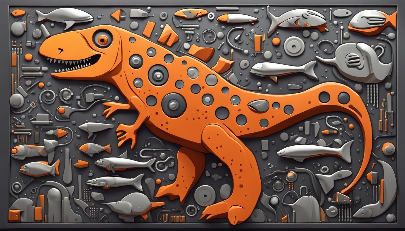 Egyptian Cartoon of a Tyrannosaurus-Fish Hybrid