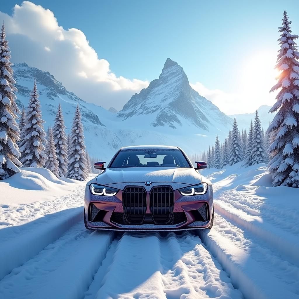 BMW M3 in Winter Wonderland, Fantasy Concept Art