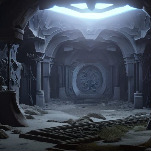 Dark Fantasy Catacombs Concept Art in 8K