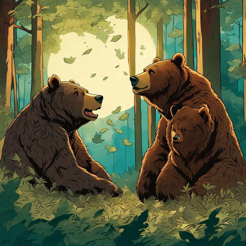 Bears in Forest: A Matte Painting Conversation