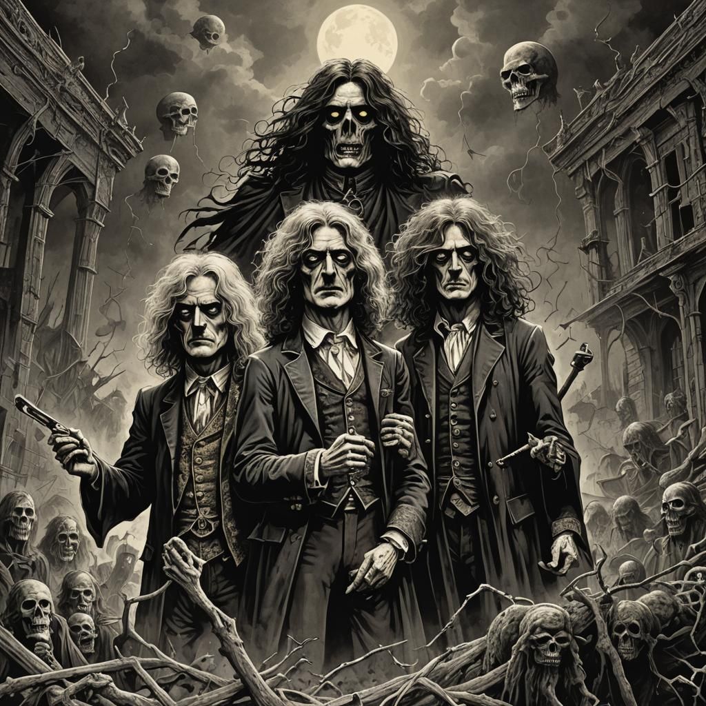 Led Zeppelin in Horror Style of Doré and Rutkowski