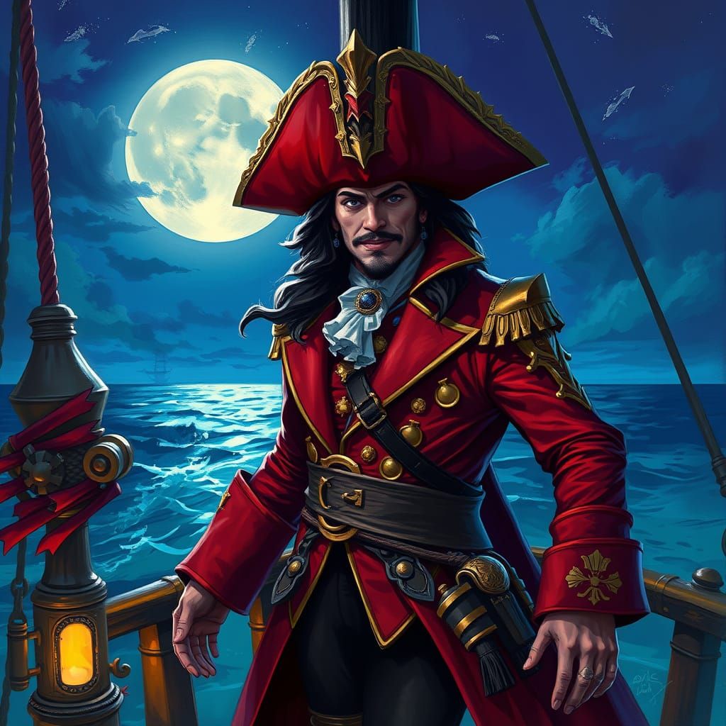 Captain Hook on the Jolly Roger