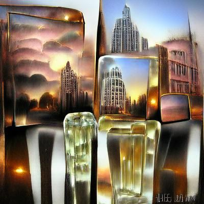 Art Deco Cityscape at Twilight in Photorealistic Style