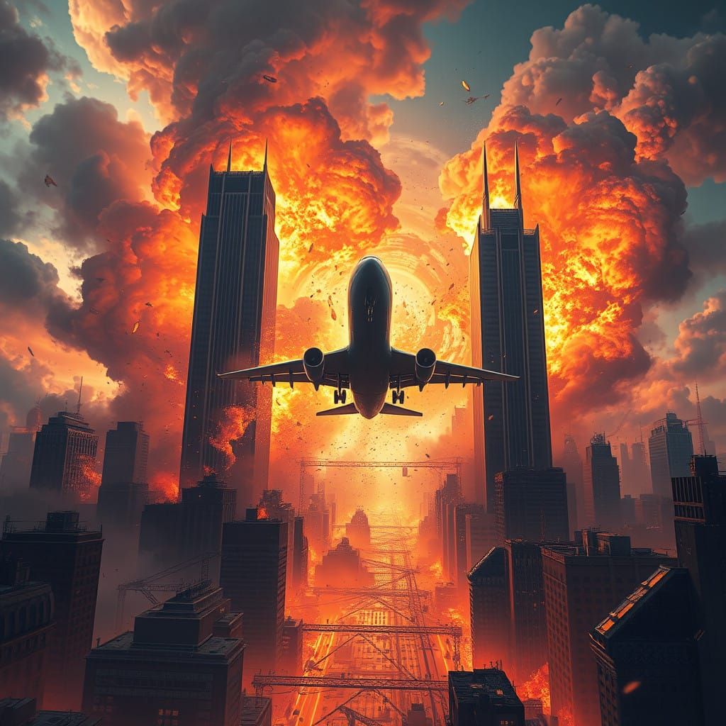 Apocalyptic Cityscape in Retro-Futuristic Style