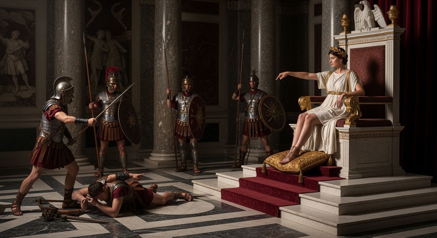 Empress Messalina in a Roman Palace Throne Room