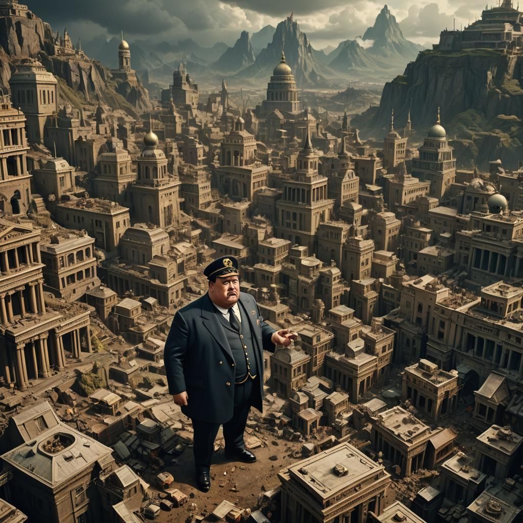 Cinematic Portrait of a Fat Dictator