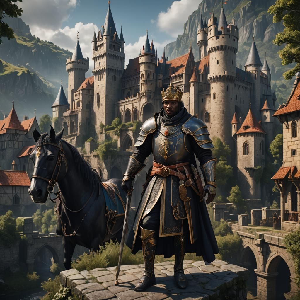 Medieval Black Prince Detailed Matte Painting