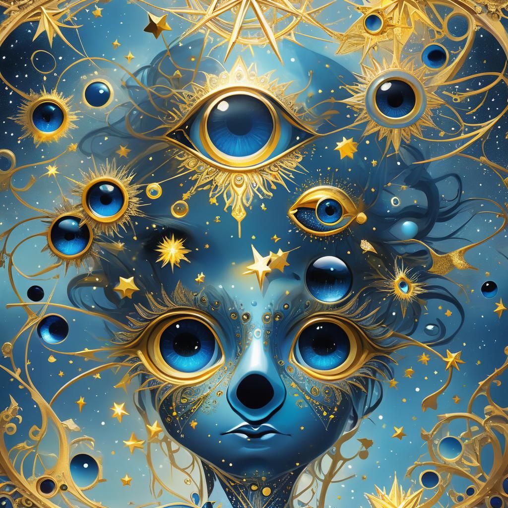 Surreal Binoculars Reflecting Starlight, a Dreamlike Vision